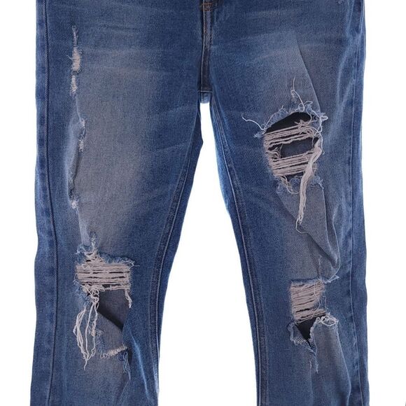 Revice Womens Size 25 Blue Distressed High Rise Raw Hem Denim Jeans - Picture 8 of 12